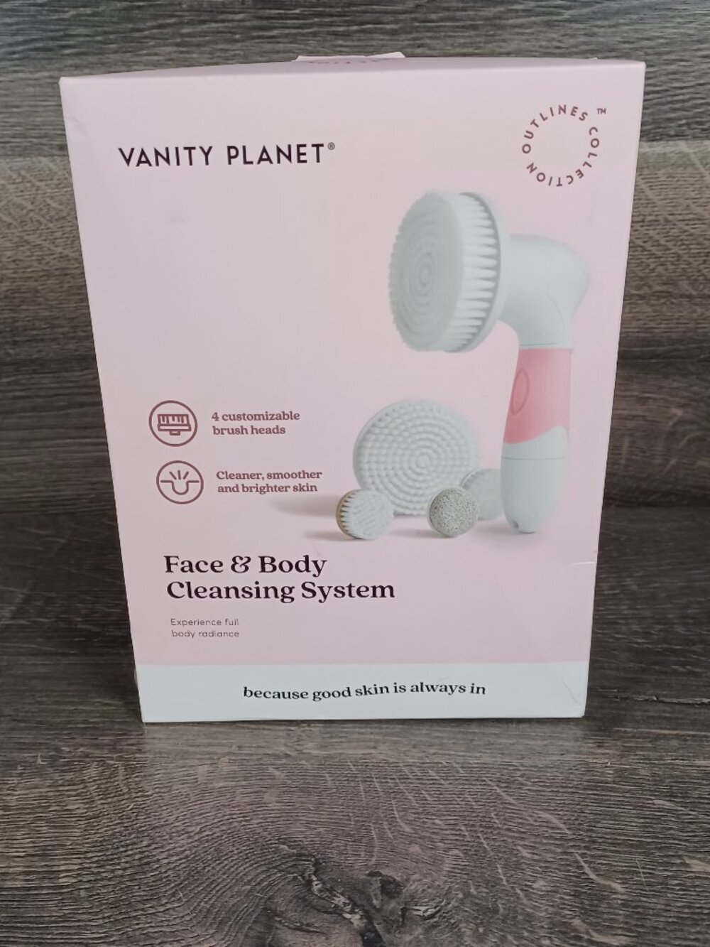 NIB Vanity Planet Face & Body Cleansing System Facial Brush Exfoliating